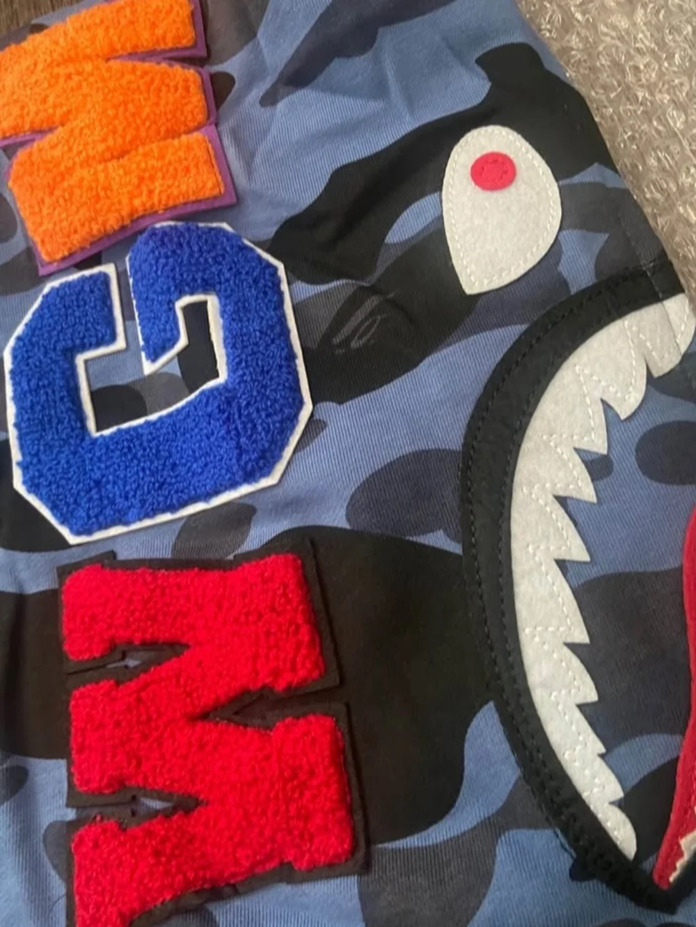 Blue camo bape hoodie